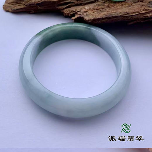 派瑞翡翠 翡翠手镯 糯种 绿色 飘花 商品图4