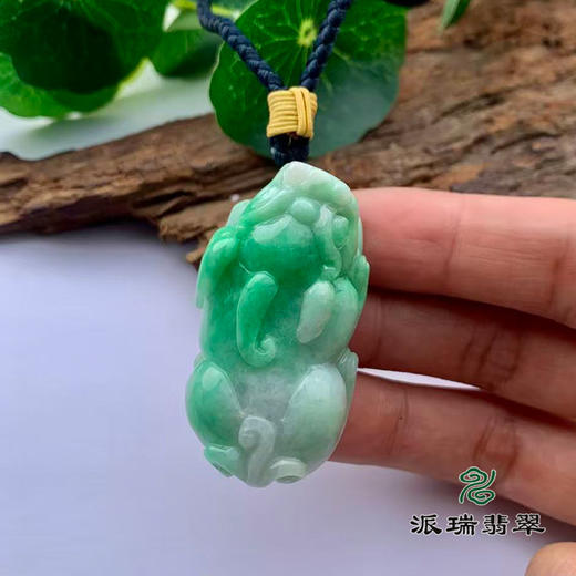 派瑞翡翠 翡翠挂件 糯种 绿色 商品图2