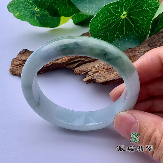 派瑞翡翠 翡翠手镯 糯种 绿色 飘花 商品图2