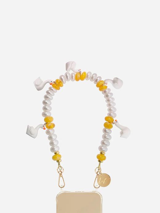 订购14周到｜La Coque Française-PERLE-白色 黄色 小鸭子 短款 手机链［法国设计师］ 商品图0