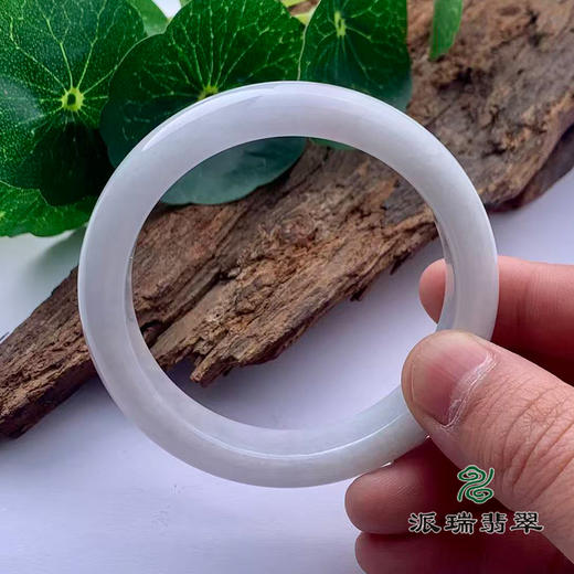 派瑞翡翠 翡翠手镯 糯种 白色 商品图2