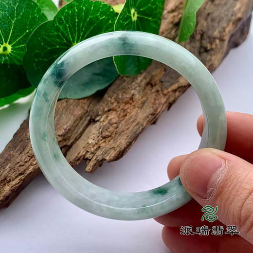 派瑞翡翠 翡翠手镯 糯种 绿色 飘花 商品图3