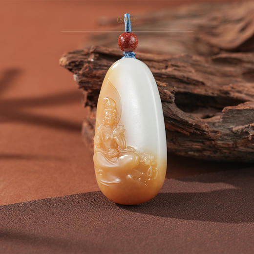 【大悟】糖羊脂玉观音牌 商品图3