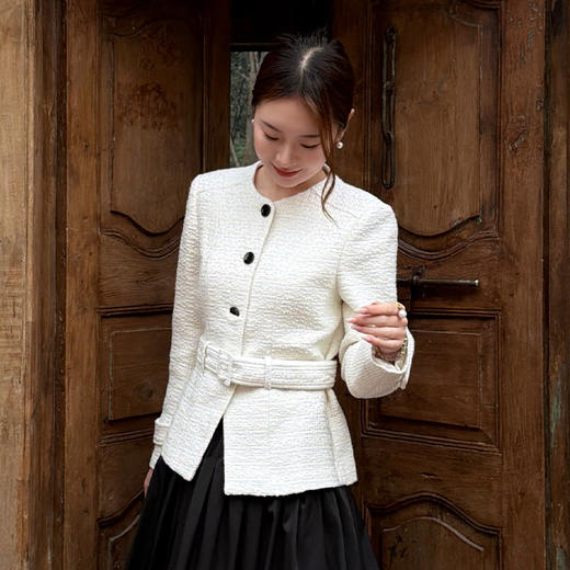 【预售7天】良木礼小香羊毛外套（腰带）（1774） 商品图0