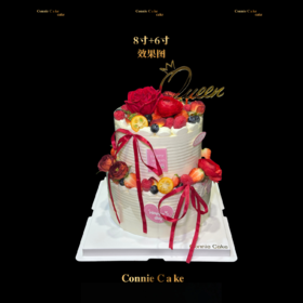 Queen玫瑰双层女神节蛋糕