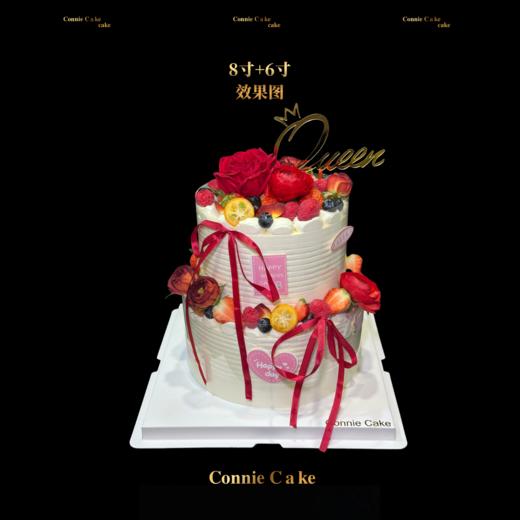 Queen玫瑰双层女神节蛋糕 商品图0