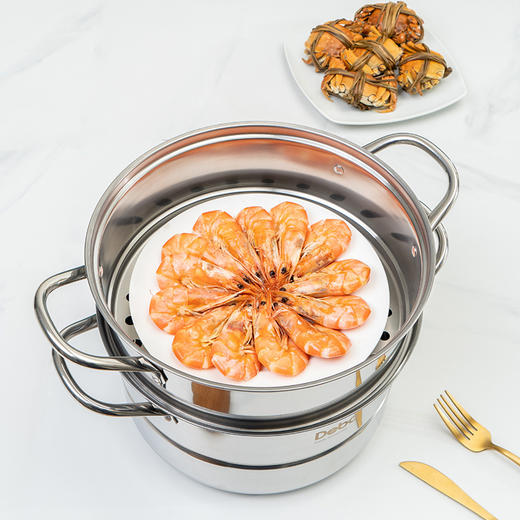 Debo德铂-马德里蒸锅4.5L一锅全能，蒸、煮、炖、、涮，样样在行（配玻璃锅盖、蒸片、蒸格） 商品图4