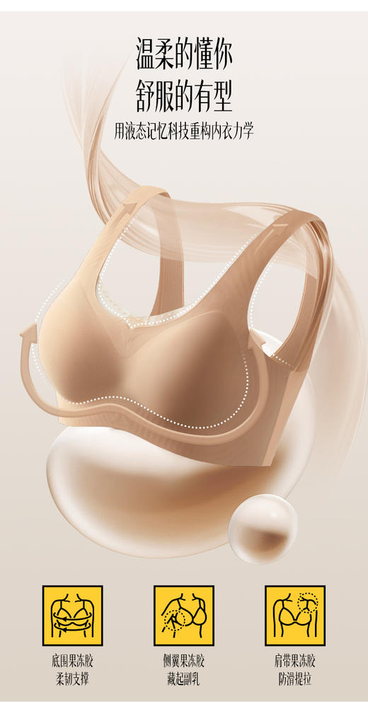 爆！【2件仅139】奶皮粉底液内衣 轻盈无负累液态贴合可机洗裸感内衣 H261270458 商品图5