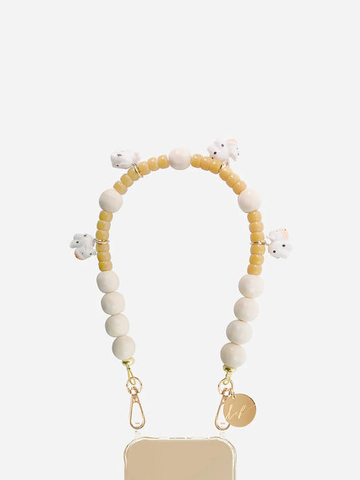 订购14周到｜La Coque Française-MILKA-米色 奶牛 短款 手机链［法国设计师］ 商品图0