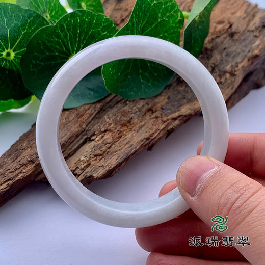派瑞翡翠 翡翠手镯 糯种 白色 商品图3