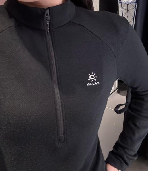 KLS小太阳家的XM3半开胸立领美丽诺羊毛女士长袖T恤 商品图4