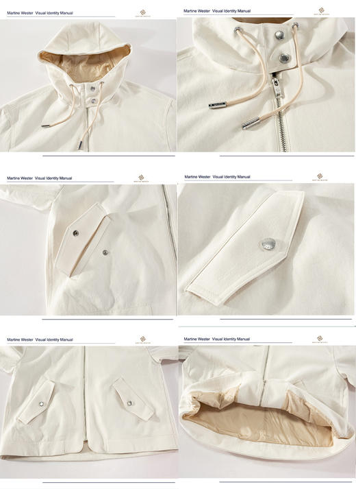 MartineWester女士中空纱线棉感羊毛风格拒水面料连帽外套11363889 商品图5