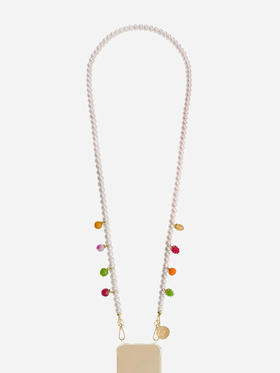 订购14周到｜La Coque Française-ANAIS-白色 彩色水果 串珠 长款 手机链［法国设计师］
