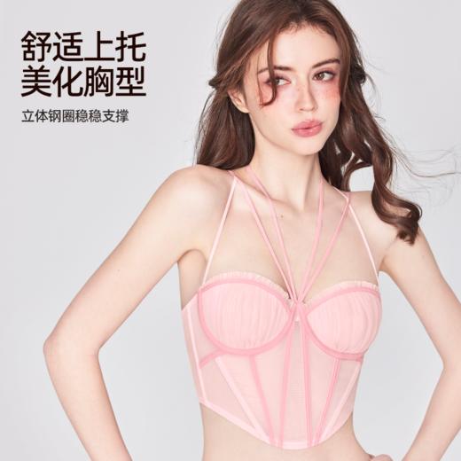 好奇蜜斯性感内衣女法式纯欲蕾丝文胸罩套装鱼骨胸衣薄夏小胸外穿  Irena 伊蕾娜 商品图3