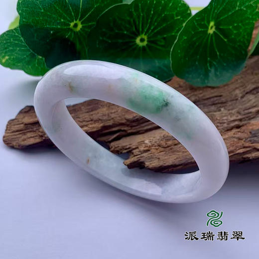 派瑞翡翠 翡翠手镯 糯种 绿色 飘花 商品图0