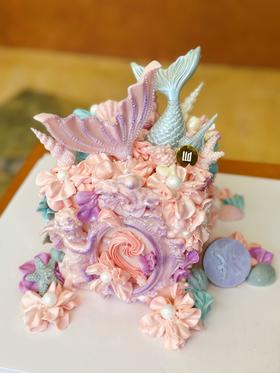 双鱼座 梦幻粉紫色·奶油霜蛋糕