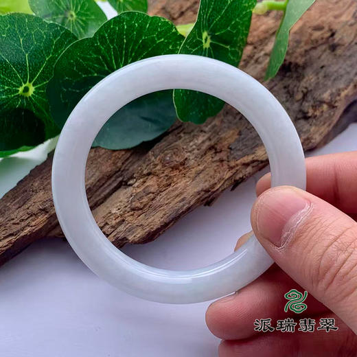 派瑞翡翠 翡翠手镯 糯种 白色 商品图3