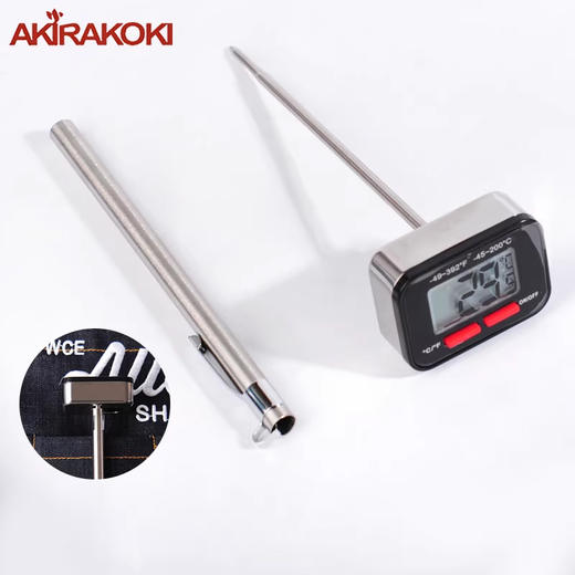 台湾 AKIRAKOKI 正晁行手冲咖啡电子温度计 DT-200 食品拉花 大屏数字显示 商品图2