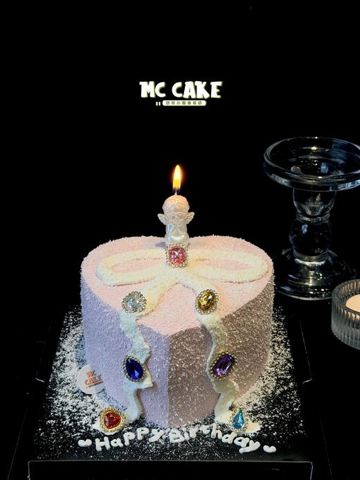 天使爱心水晶宝石蛋糕【钻石不可食用】（钻石颜色形状随机、包含原图蜡烛） 商品图1