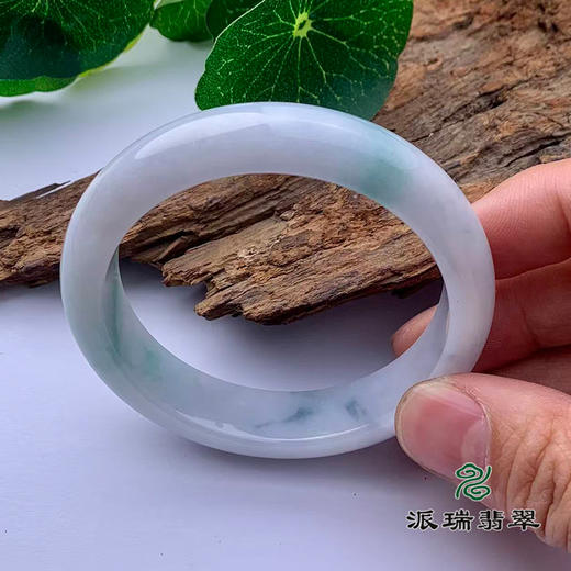 派瑞翡翠 翡翠手镯 糯种 绿色 飘花 商品图2