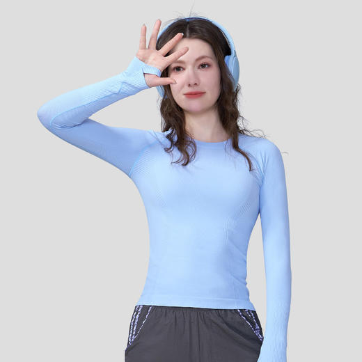 NlLlT屹立双6速干衣女休闲百搭跑步瑜伽健身运动普拉提长袖T恤 商品图1