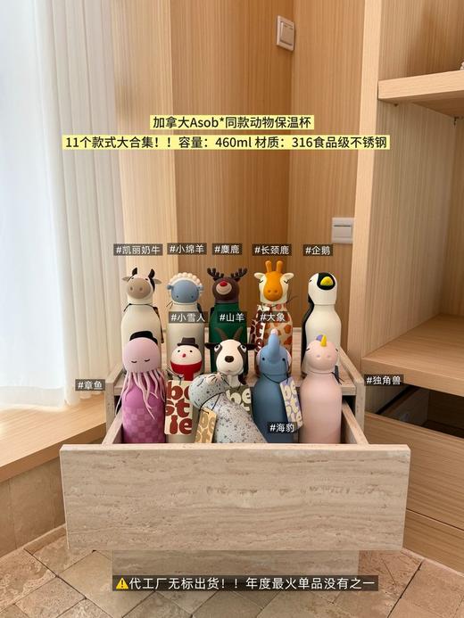 加拿大Asob*同款动物头保温杯 火出圈的品牌啊 商品图0