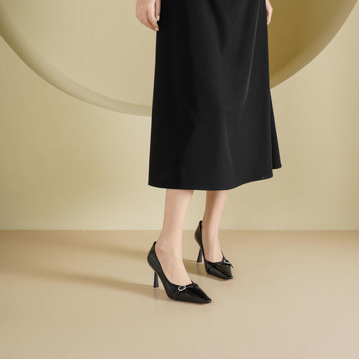 Westory2026年春季高跟小方头单鞋通勤百搭乐福鞋深口单鞋S26AE50911 商品图5