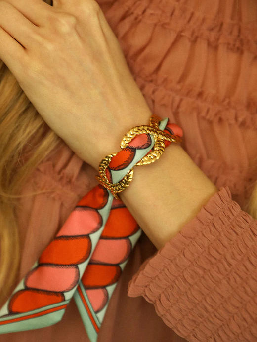 订购8周到｜AN-NEE-Tresse Or Vieillit-律动节拍 4cm 丝巾手镯［法国设计师］ 商品图0