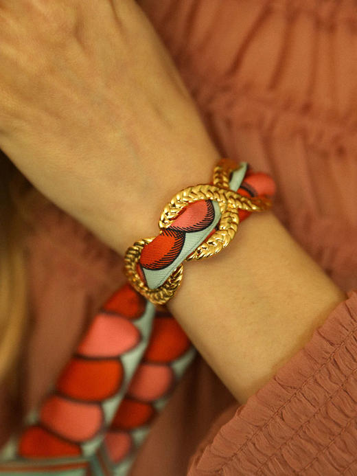 订购8周到｜AN-NEE-Tresse Or Vieillit-律动节拍 4cm 丝巾手镯［法国设计师］ 商品图2