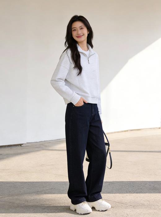 预售 臣禾	【半开襟拉链卫衣】短款落肩休闲运动上衣	9261050275 商品图13