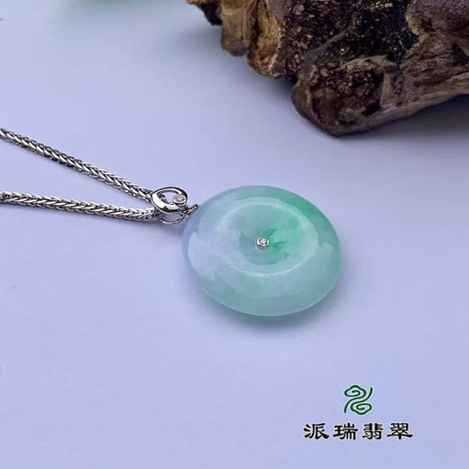 派瑞翡翠 18k金翡翠吊坠 糯种 绿色 商品图1
