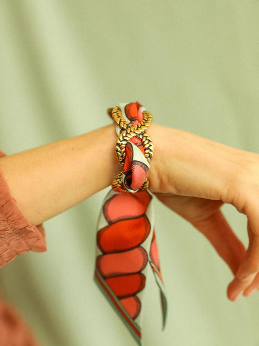 订购8周到｜AN-NEE-Tresse Or Vieillit-律动节拍 4cm 丝巾手镯［法国设计师］ 商品图2