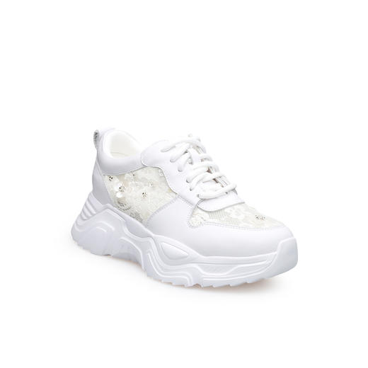 豪麟名鞋奥莱迪嘉女鞋时尚休闲鞋牛皮革/网DJXXO61WX214白色  原价1960元 商品图0