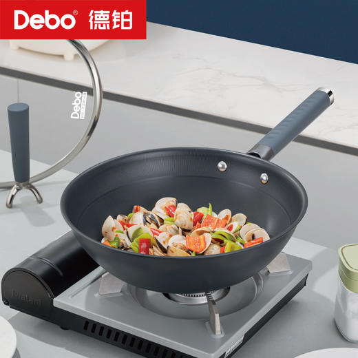 Debo德铂-沙利文炒锅 钛不粘0涂层不含氟（配玻璃锅盖） 商品图3