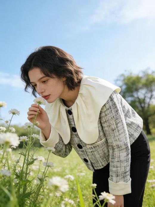 品牌特卖【自营】衣周期～小仙优品Q93（两穿）花瓣领韩系小香风外套-喜出 商品图2