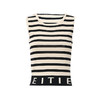 EITIE爱特爱夏新款经典黑白条纹时尚休闲显瘦百搭针织背心7701410 商品缩略图10