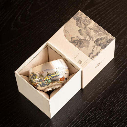 主人杯999纯银茶杯鎏银罗汉杯·千里江山 商品图3