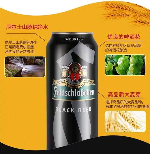 费尔德堡黑啤酒 听装酒精度：5°   麦芽度11.2° 商品图1