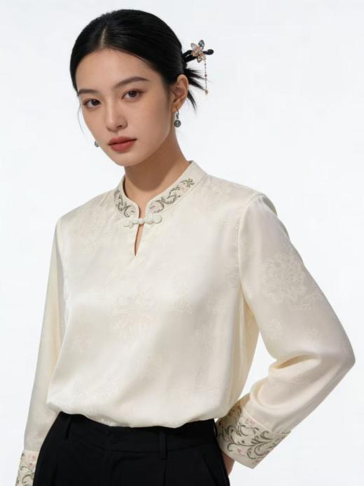 女装26春夏新品新中式盘扣长袖上衣2274-GZ6652 商品图1