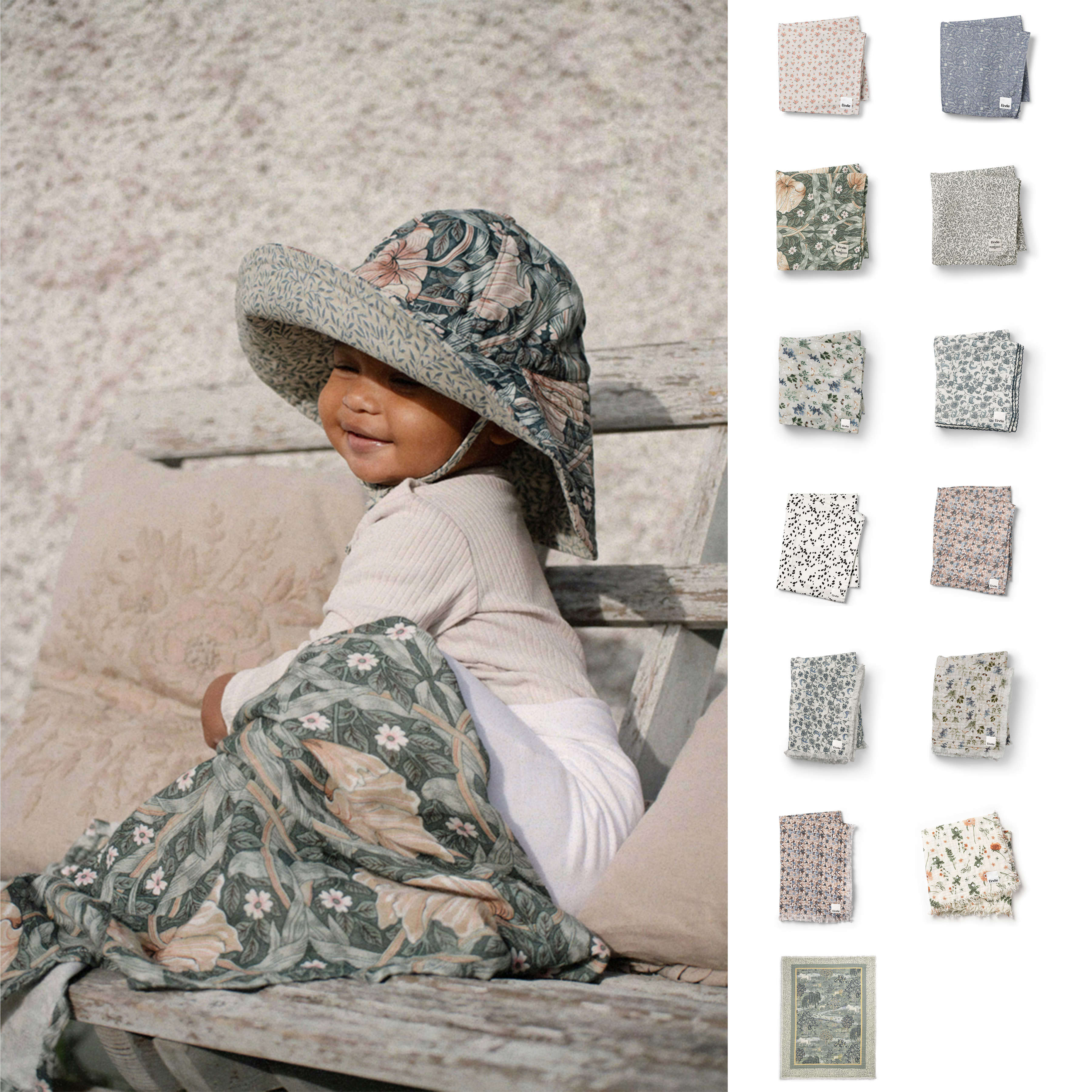 Elodie瑞典25新品竹纤维亚麻盖毯纯棉盖毯婴儿襁褓巾婴童毛毯保暖