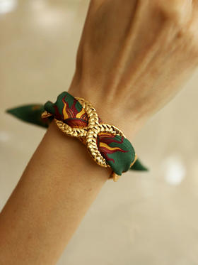 订购8周到｜AN-NEE-Tresse Or Vieillit-星象图腾 4cm 丝巾手镯［法国设计师］