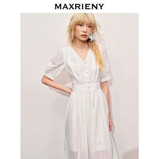 玛克门店发货：MAXRIENY优雅宫廷刺绣连衣裙(货号:MC85DR338) 商品图2