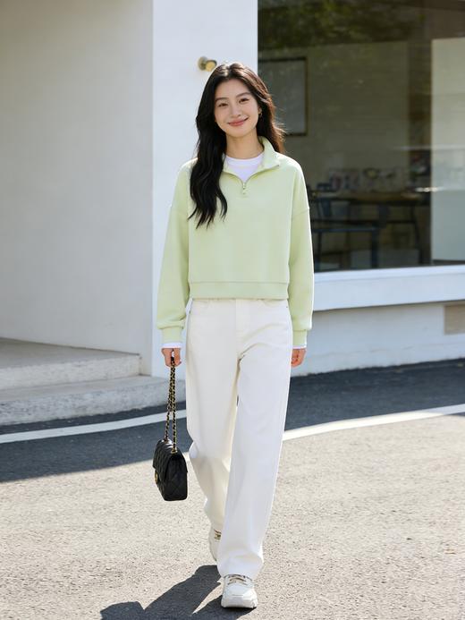 预售 臣禾	【半开襟拉链卫衣】短款落肩休闲运动上衣	9261050275 商品图6