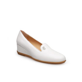 豪麟名鞋进口迪嘉女鞋深口鞋羊皮革S26405白色