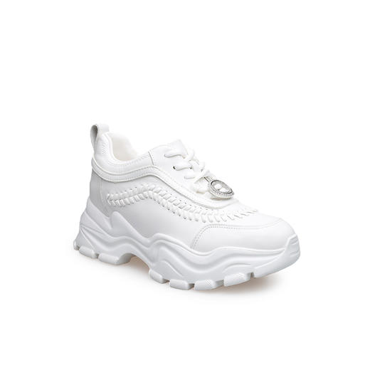 豪麟名鞋迪嘉女鞋时尚老爹鞋牛皮革DJJGA61WX015白色 商品图0