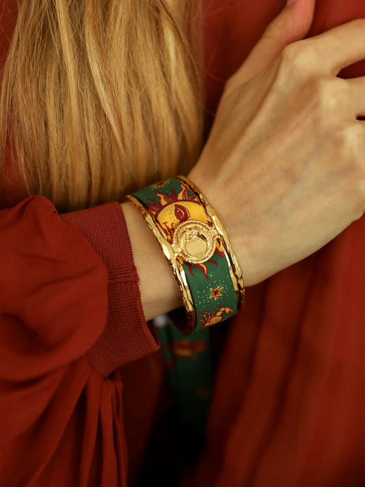 订购8周到｜AN-NEE-Lune-星象图腾 2cm 丝巾手镯［法国设计师］ 商品图0