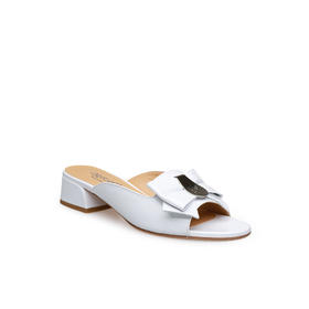 豪麟名鞋进口迪嘉女鞋凉拖羊皮革S26282白色