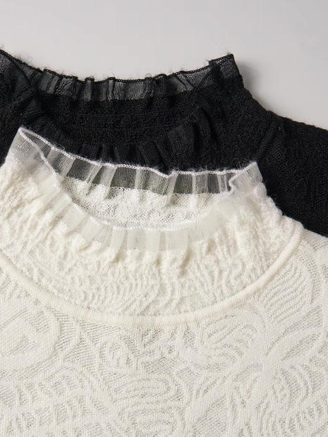 臣禾	【花影毛衫】绵羊毛+桑蚕丝 半高领花边针织衫	9261090196 商品图11