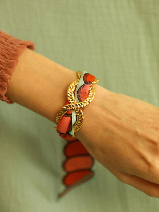 订购8周到｜AN-NEE-Tresse Or Vieillit-律动节拍 4cm 丝巾手镯［法国设计师］ 商品图1