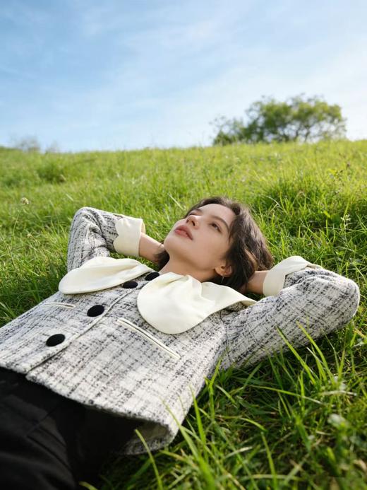 品牌特卖【自营】衣周期～小仙优品Q93（两穿）花瓣领韩系小香风外套-喜出 商品图5